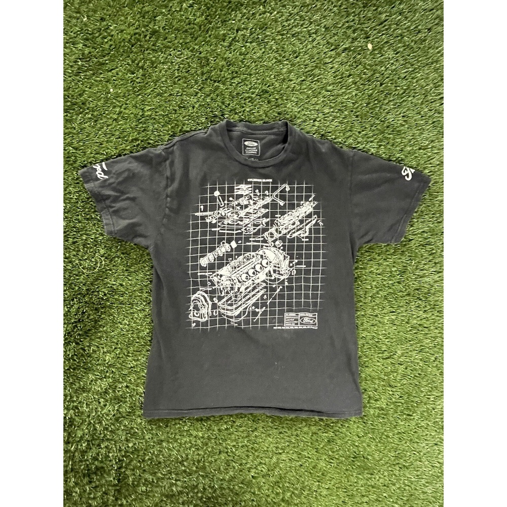 Ford Component Engine Part Automotive Blueprint Diagram Tee Small